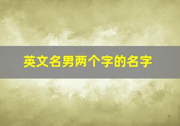 英文名男两个字的名字