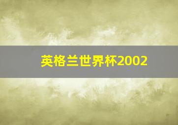 英格兰世界杯2002