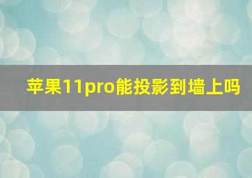 苹果11pro能投影到墙上吗