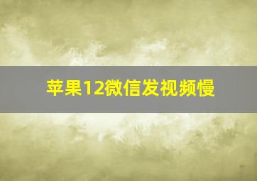 苹果12微信发视频慢