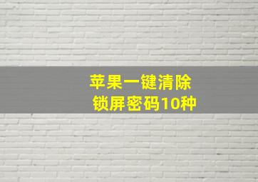 苹果一键清除锁屏密码10种