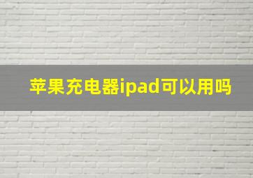 苹果充电器ipad可以用吗