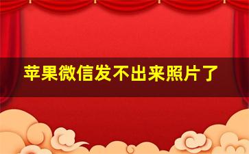 苹果微信发不出来照片了