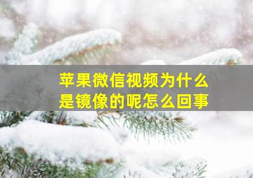 苹果微信视频为什么是镜像的呢怎么回事