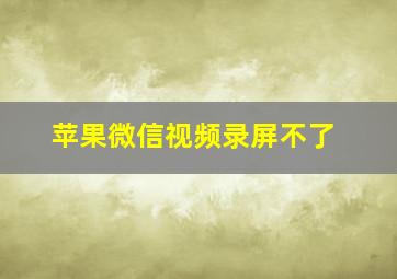 苹果微信视频录屏不了