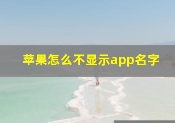 苹果怎么不显示app名字