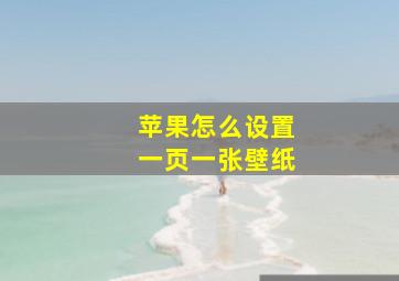 苹果怎么设置一页一张壁纸