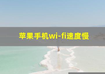 苹果手机wi-fi速度慢