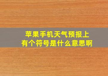 苹果手机天气预报上有个符号是什么意思啊