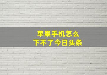 苹果手机怎么下不了今日头条