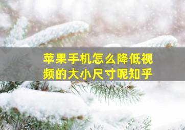 苹果手机怎么降低视频的大小尺寸呢知乎