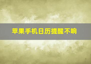 苹果手机日历提醒不响