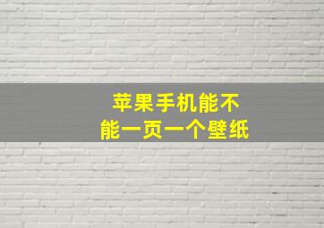 苹果手机能不能一页一个壁纸