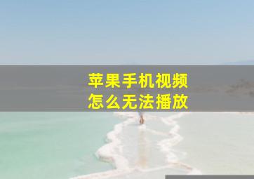 苹果手机视频怎么无法播放