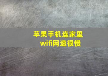 苹果手机连家里wifi网速很慢