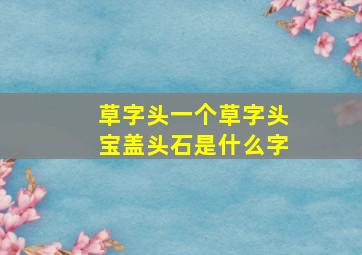 草字头一个草字头宝盖头石是什么字