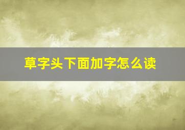 草字头下面加字怎么读