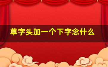 草字头加一个下字念什么