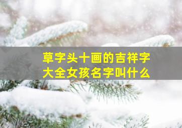 草字头十画的吉祥字大全女孩名字叫什么