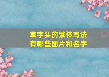 草字头的繁体写法有哪些图片和名字