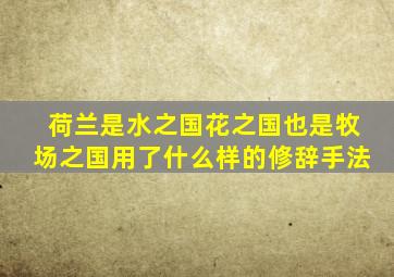 荷兰是水之国花之国也是牧场之国用了什么样的修辞手法