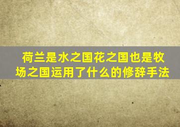 荷兰是水之国花之国也是牧场之国运用了什么的修辞手法