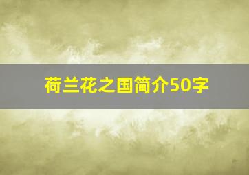 荷兰花之国简介50字