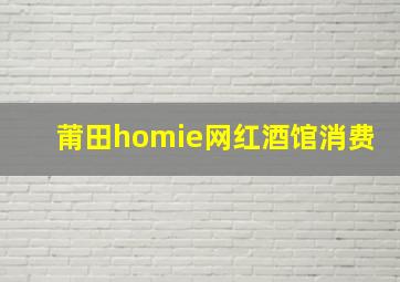 莆田homie网红酒馆消费