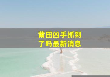 莆田凶手抓到了吗最新消息