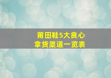 莆田鞋5大良心拿货渠道一览表