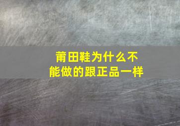 莆田鞋为什么不能做的跟正品一样