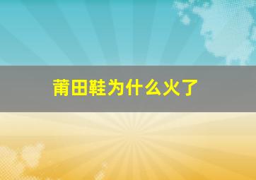 莆田鞋为什么火了