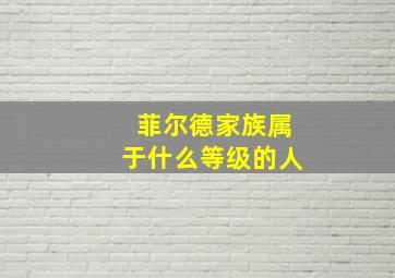 菲尔德家族属于什么等级的人