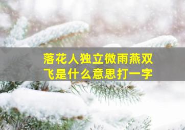 落花人独立微雨燕双飞是什么意思打一字