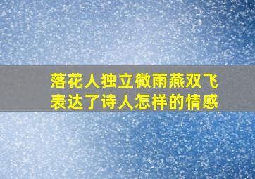 落花人独立微雨燕双飞表达了诗人怎样的情感