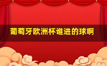 葡萄牙欧洲杯谁进的球啊