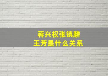 蒋兴权张镇麟王芳是什么关系