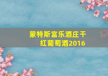 蒙特斯富乐酒庄干红葡萄酒2016