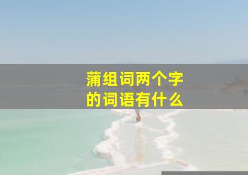 蒲组词两个字的词语有什么