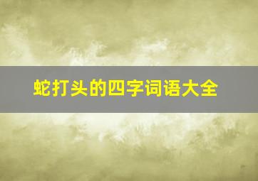 蛇打头的四字词语大全