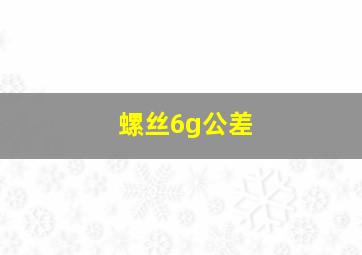 螺丝6g公差