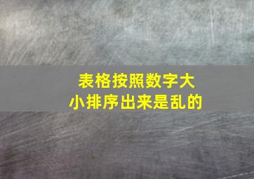 表格按照数字大小排序出来是乱的