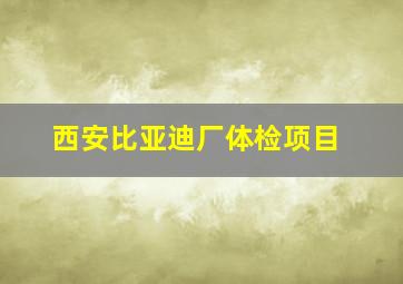 西安比亚迪厂体检项目