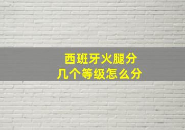 西班牙火腿分几个等级怎么分