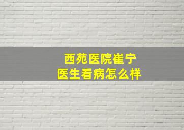 西苑医院崔宁医生看病怎么样