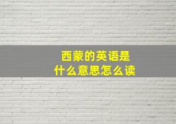 西蒙的英语是什么意思怎么读