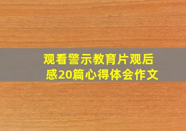 观看警示教育片观后感20篇心得体会作文