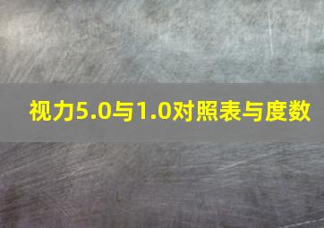 视力5.0与1.0对照表与度数