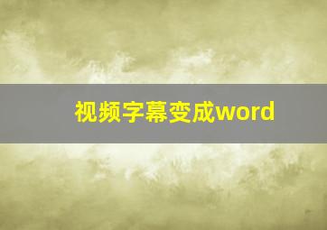 视频字幕变成word