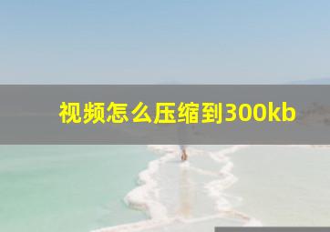 视频怎么压缩到300kb